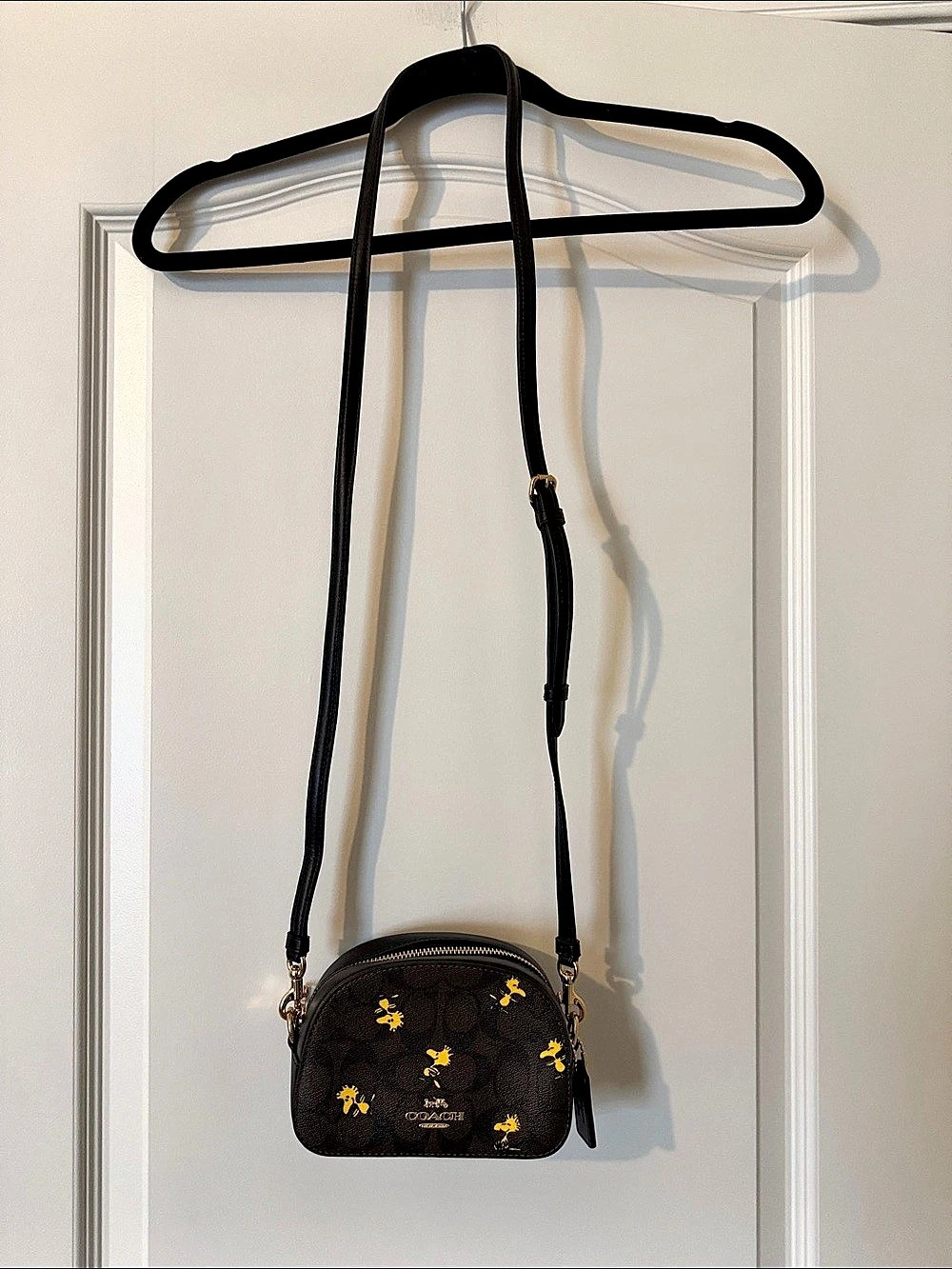 Coach X Peanuts Mini Serena Crossbody In Signature Canvas With Woodstock Print